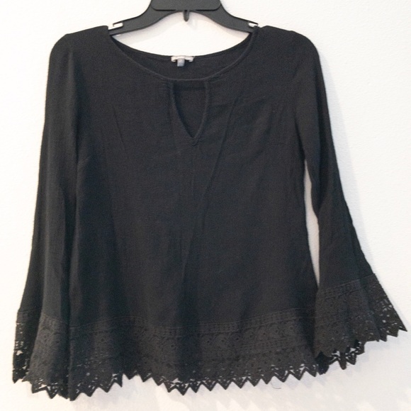 Charlotte Russe Tops - Charlotte Russe Black Flared Sleeves Blouse
